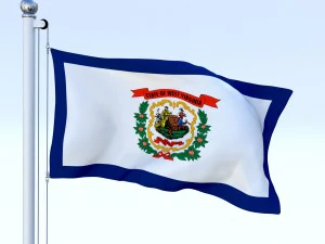 animated west virginia flag 3D Model