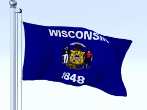 animated wisconsin flag 3D Model