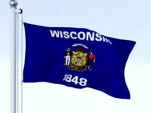 animated wisconsin flag 3D Model