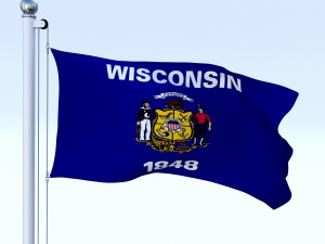 animated wisconsin flag 3D Model