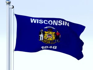 animated wisconsin flag 3D Model
