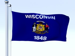 animated wisconsin flag 3D Model