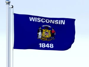 animated wisconsin flag 3D Model