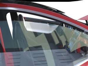 tesla model x red with interior and chassis Model 3D