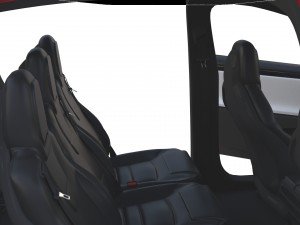 tesla model x red with interior and chassis Model 3D