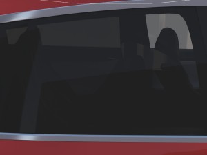tesla model x red with interior and chassis Model 3D