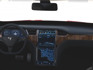tesla model x red with interior and chassis Model 3D
