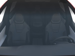tesla model x red with interior and chassis Model 3D