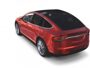 tesla model x red with interior and chassis Model 3D