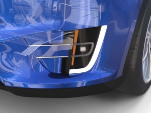 tesla model x blue with interior and chassis 3D Model