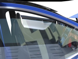 tesla model x blue with interior and chassis 3D Model