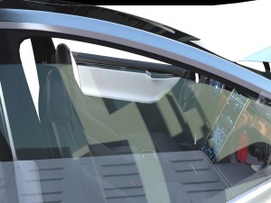 tesla model x silver with interior and chassis Model 3D