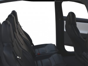 tesla model x silver with interior and chassis Model 3D