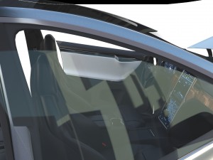 tesla model x silver with interior and chassis Model 3D