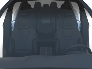 tesla model x silver with interior and chassis Model 3D