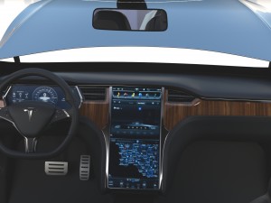 tesla model x silver with interior and chassis Model 3D