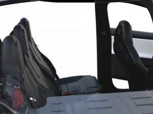 tesla model x silver with interior and chassis Model 3D