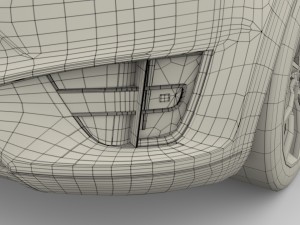 tesla model x silver with interior and chassis Model 3D