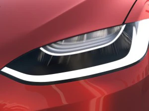 tesla model x red with interior 3D Model