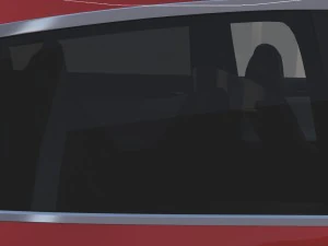 tesla model x red with interior 3D Model
