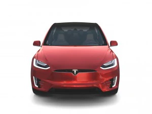 tesla model x red with interior 3D Model