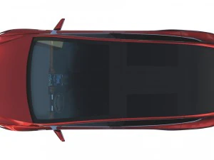 tesla model x red with interior 3D Model