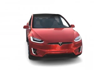 tesla model x red with interior 3D Model