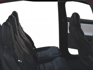 tesla model x red with interior 3D Model
