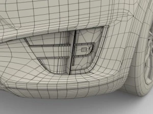 tesla model x red with interior 3D Model