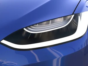 tesla model x blue with interior 3D Model