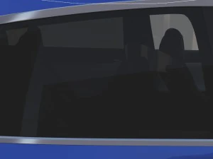 tesla model x blue with interior 3D Model