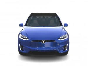 tesla model x blue with interior 3D Model