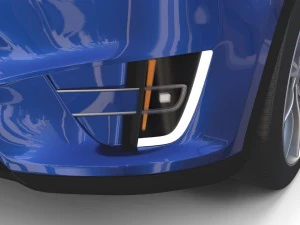 tesla model x blue with interior 3D Model