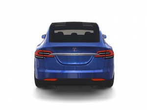tesla model x blue with interior 3D Модель