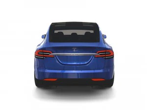 tesla model x blue with interior 3D Model