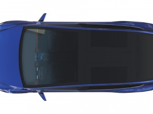 tesla model x blue with interior 3D Модель