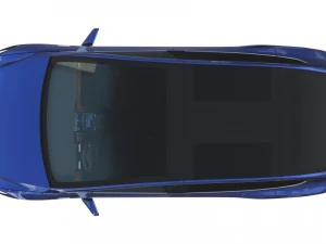 tesla model x blue with interior 3D Model