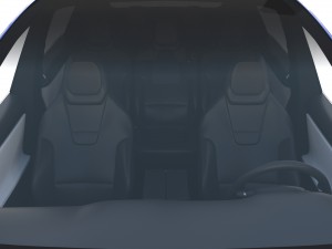 tesla model x blue with interior 3D Модель