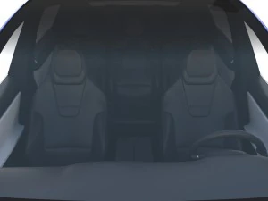 tesla model x blue with interior 3D Model