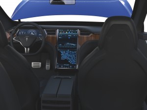 tesla model x blue with interior 3D Модель