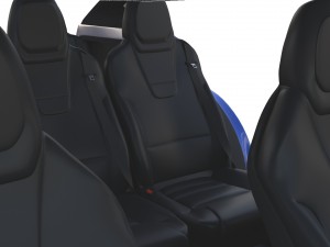 tesla model x blue with interior 3D Модель