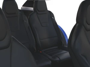 tesla model x blue with interior 3D Model