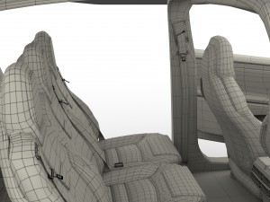 tesla model x blue with interior 3D Модель