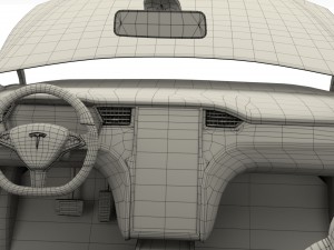 tesla model x blue with interior 3D Модель