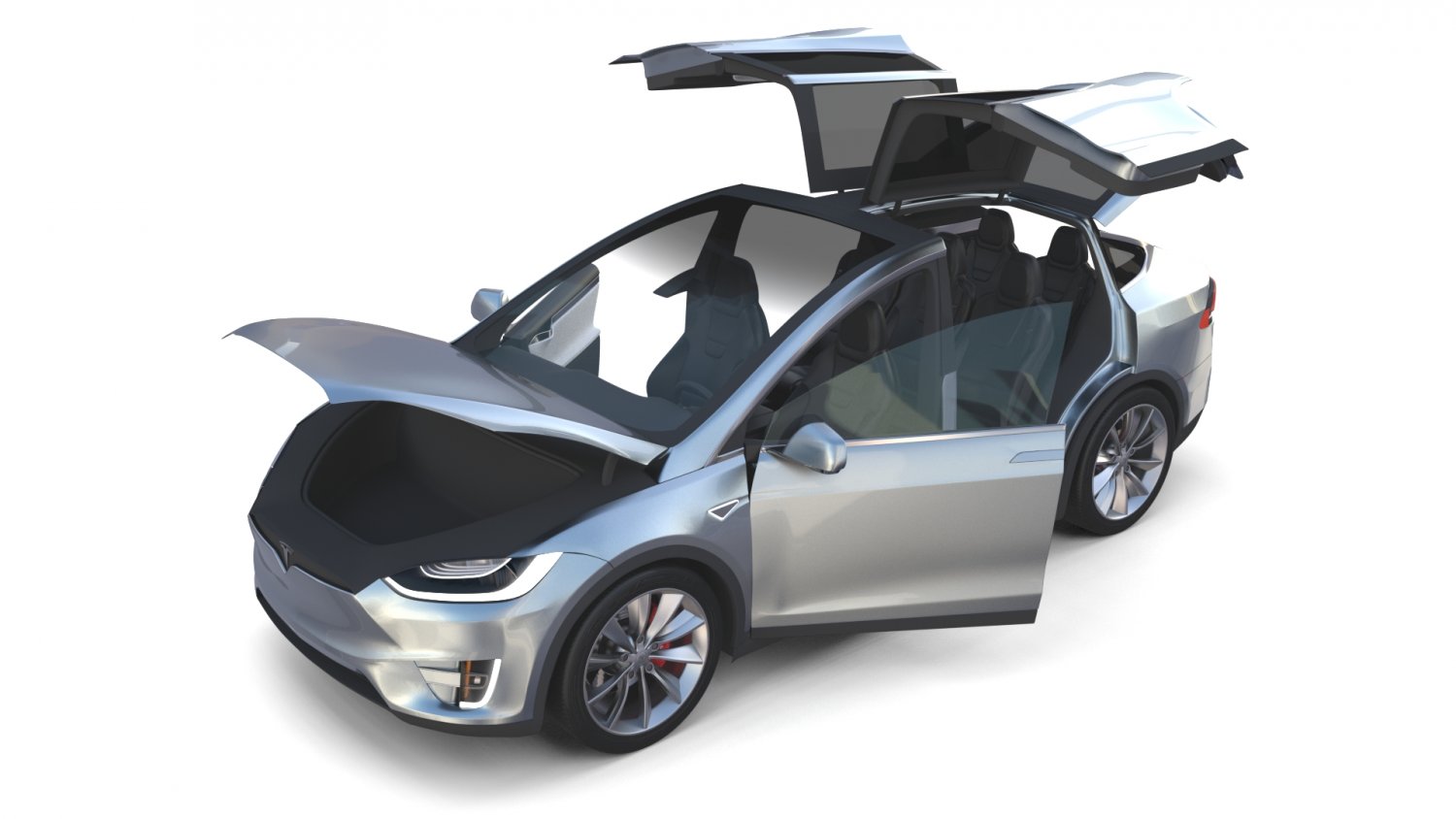 Tesla Model X Silver With Interior Model 3d In Limousine 3dexport