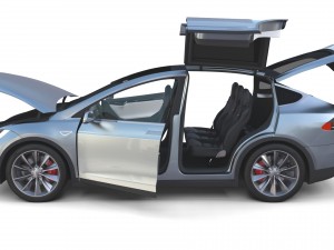 tesla model x silver with interior Modèle 3D