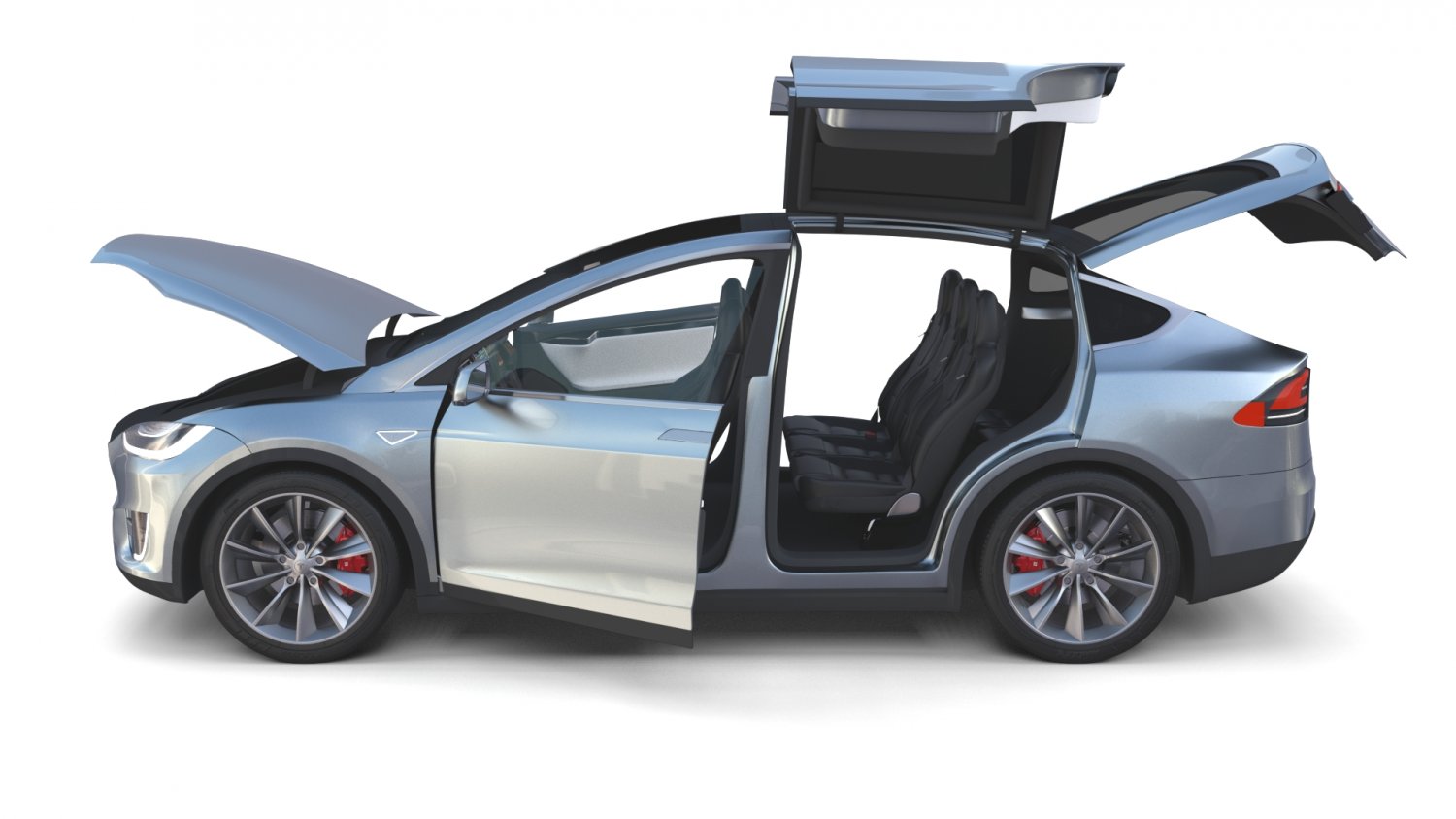 Tesla Model X Silver With Interior Model 3d In Limousine 3dexport