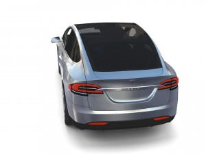 tesla model x silver with interior Modèle 3D