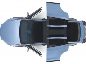 tesla model x silver with interior Modèle 3D