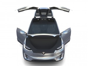 tesla model x silver with interior Modèle 3D